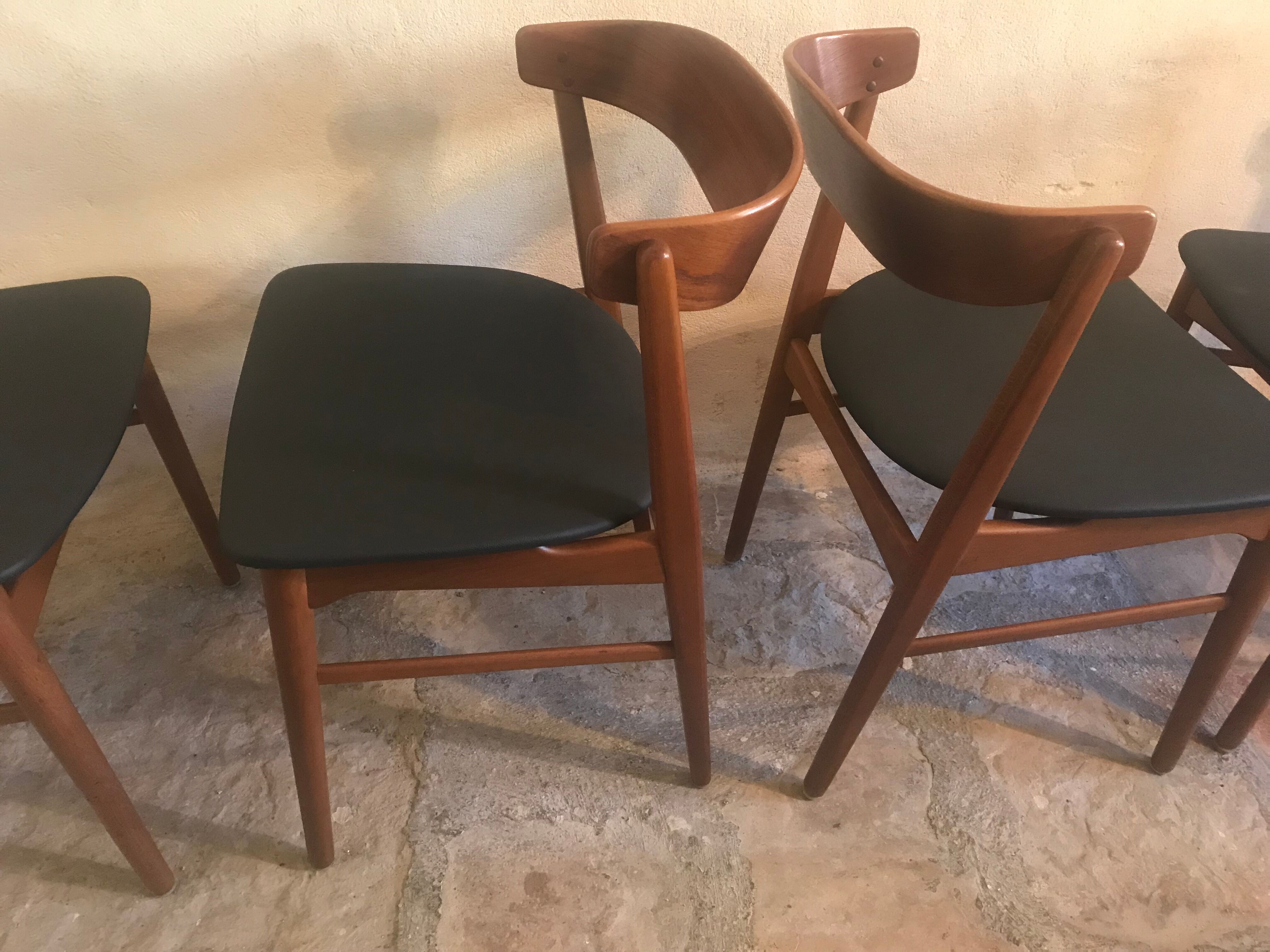 Set of 4 vintage Danish teak chairs Farstrup 206, Denmark 1960's