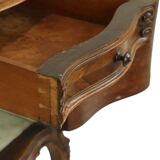 Table de chevet ancienne bombée en marbre Louis XV fin XIXe siècle
