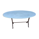 Former large parisian bistro table marble 1940s