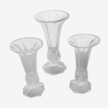 Trio de vase en verre