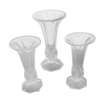 Trio of glass vase