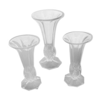 Trio de vase en verre