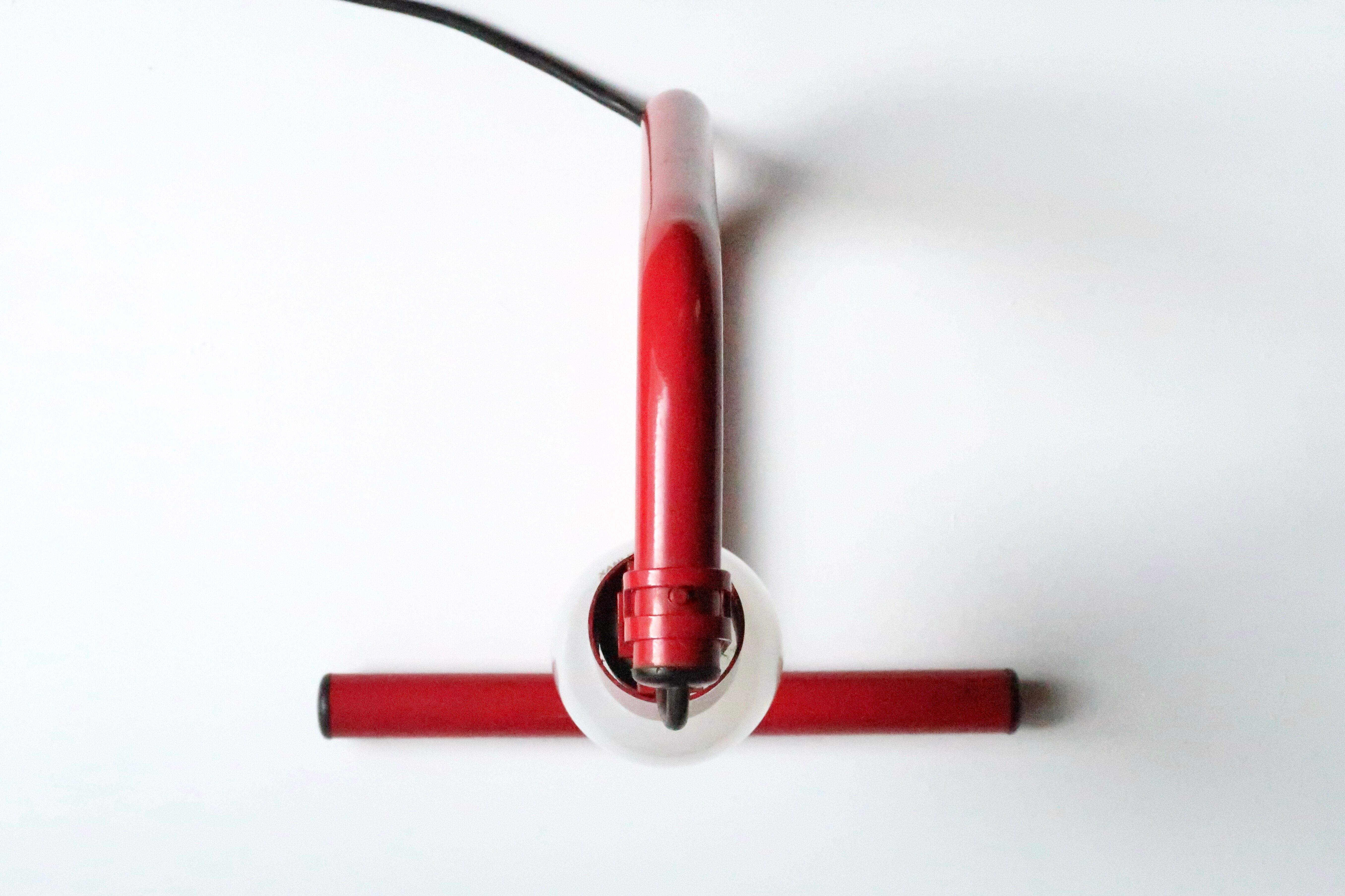 Red tubular lamp, 80s