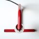 Lampe tubulaire rouge, années 80