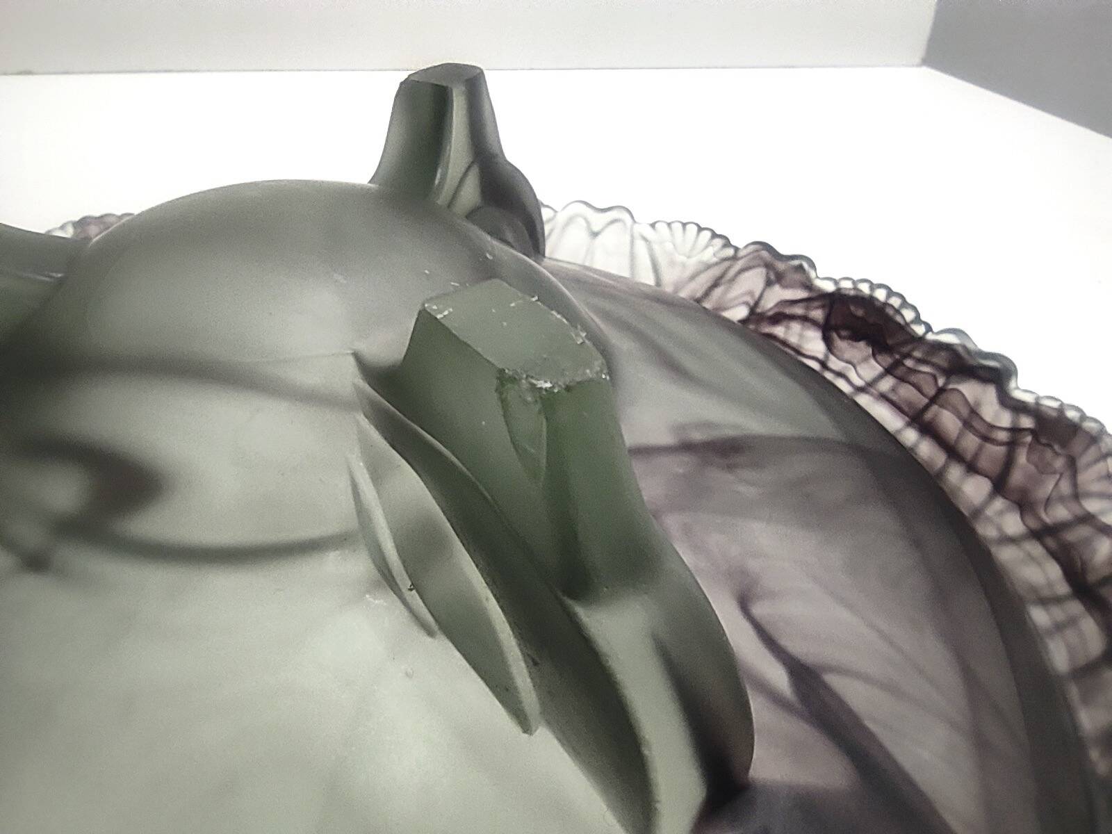 Topaz-Violet Cloud Glass Bowl or Centerpiece by Walther & Sohne, Germany