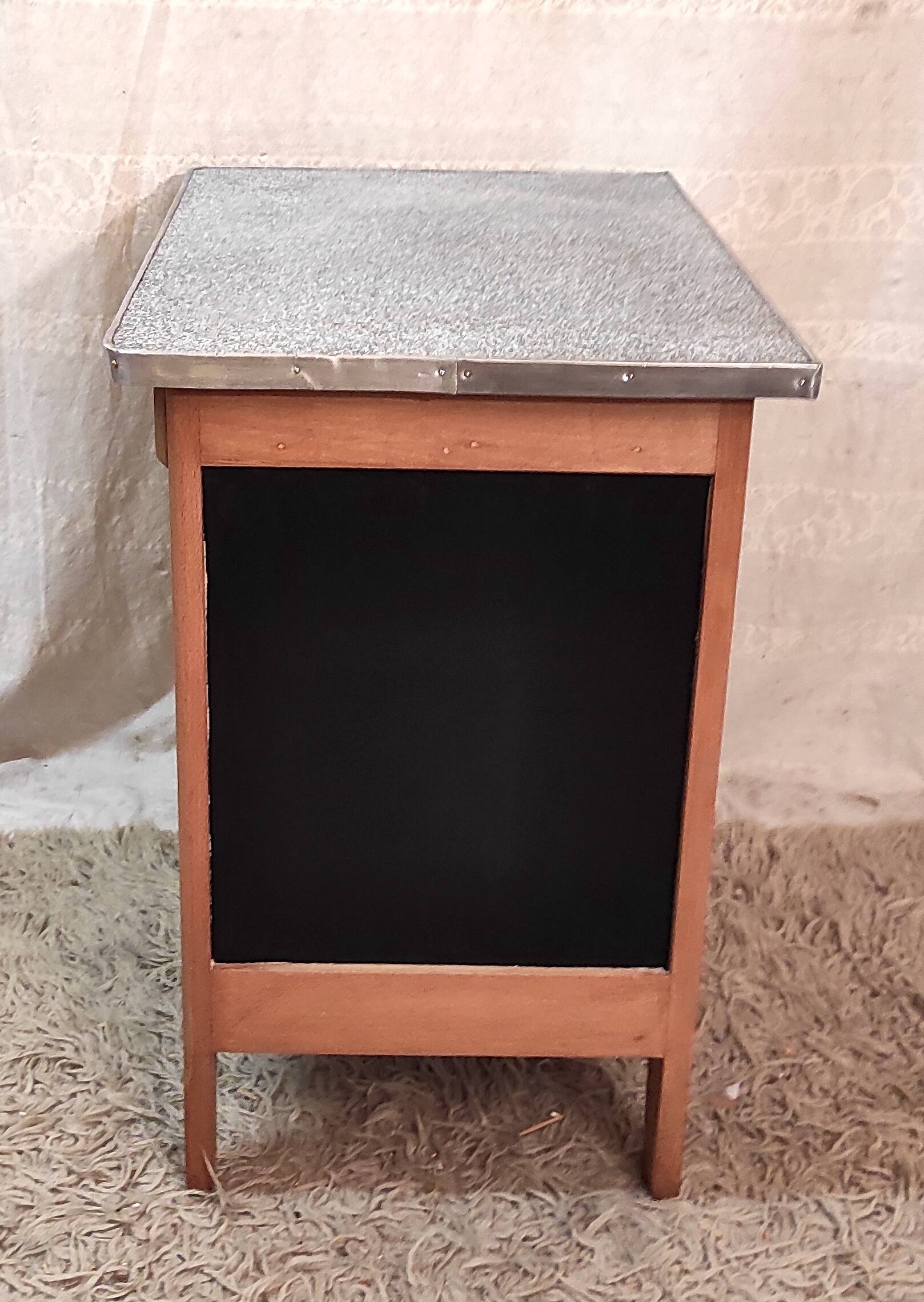 Parisian buffet in solid wood and enamelled sheet metal - mid 20th century.