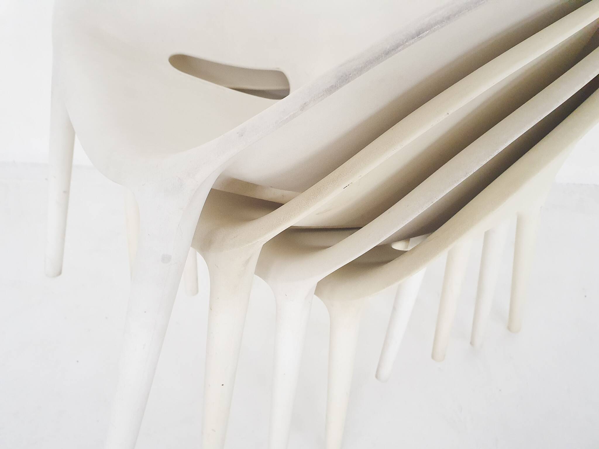 Set of 4 "Soft Egg" chairs by Philippe Starck for Driade, Italy