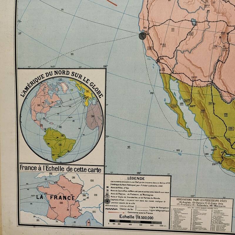 Vidal lablache school map - n°19 north america