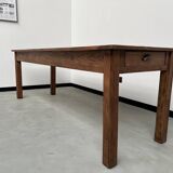 Table de ferme en pin 223 cm, années 70
