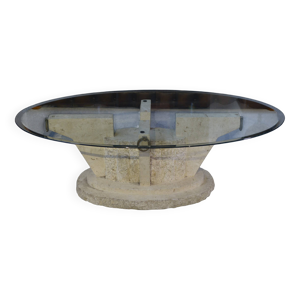 Table basse ovale en