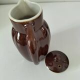 Vintage chocolate glazed stoneware teapot
