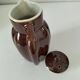 Vintage chocolate glazed stoneware teapot