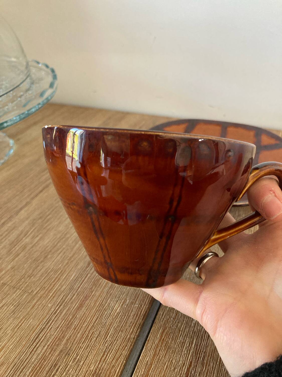 Luneville Badonviller earthenware cup and saucer