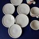 Cups and saucers Sarreguemines. Glazed stoneware. Hand-painted decoration.