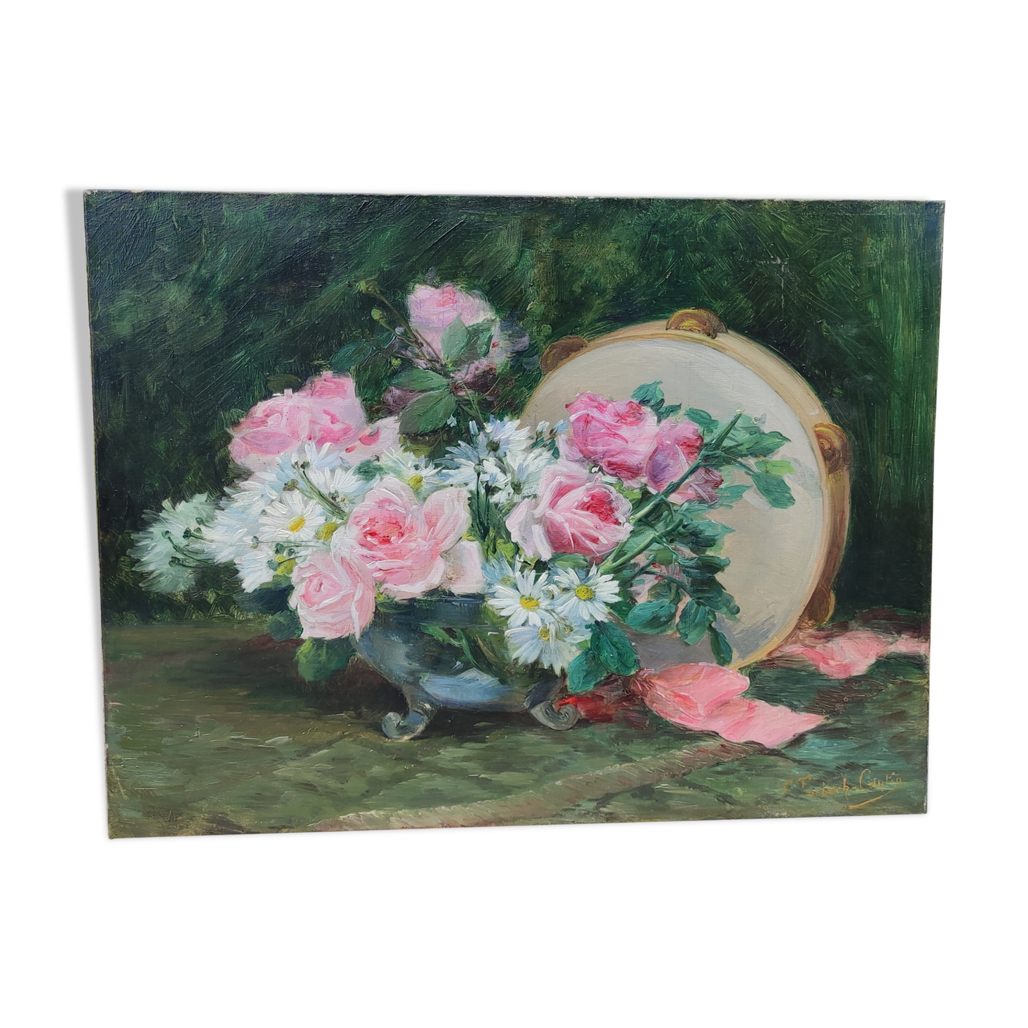 Old oil painting still life F.Trarbach Cantin