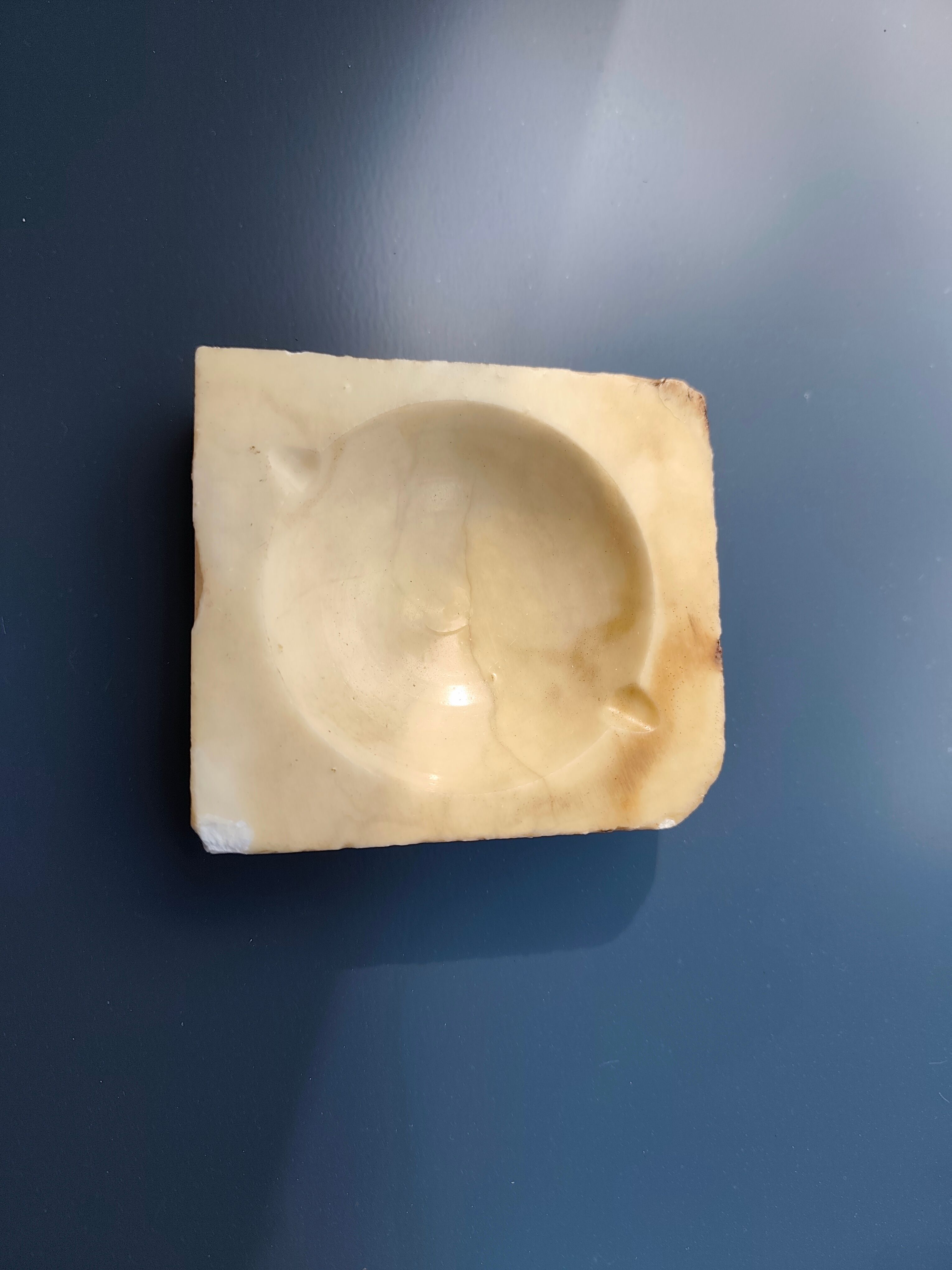 Pair of vintage ashtrays in genuine alabaster