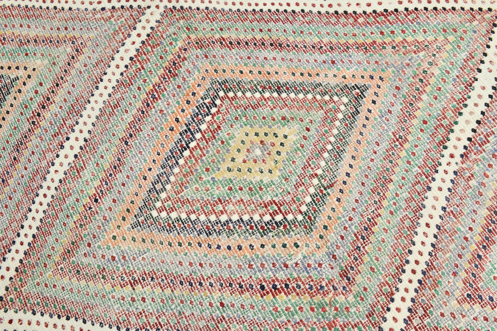 7x10 Large Kilim Rug Colorful Design, 210x292 Cm