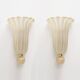 Pair of Murano Glass Wall Sconces with Gold Dust Inclusions