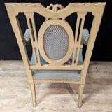 P​aire De Fauteuils Louis XVI En Bois Laqué