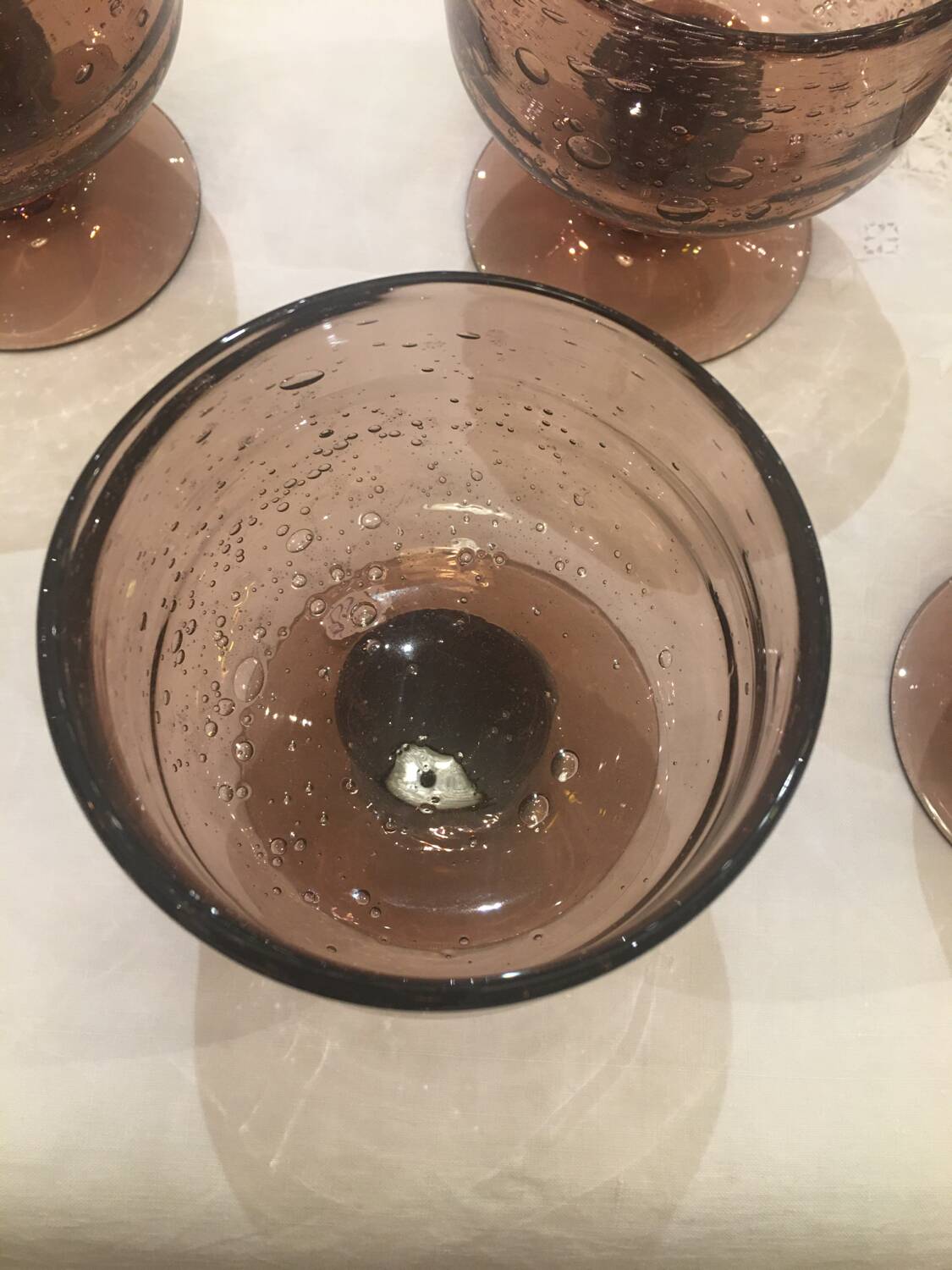 6 Biot blown glass cups