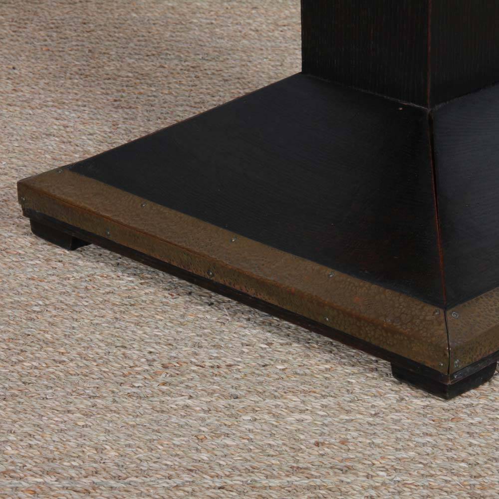 Round high wooden table, early 20th century craftsmanship.