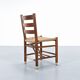 Viggo Hardie-Fischer, ensemble de 6 chaises d'église danoises en chêne pour Sorø Møbelfabrik. Années 1950