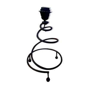 Lampe en fer forgé noir cercles