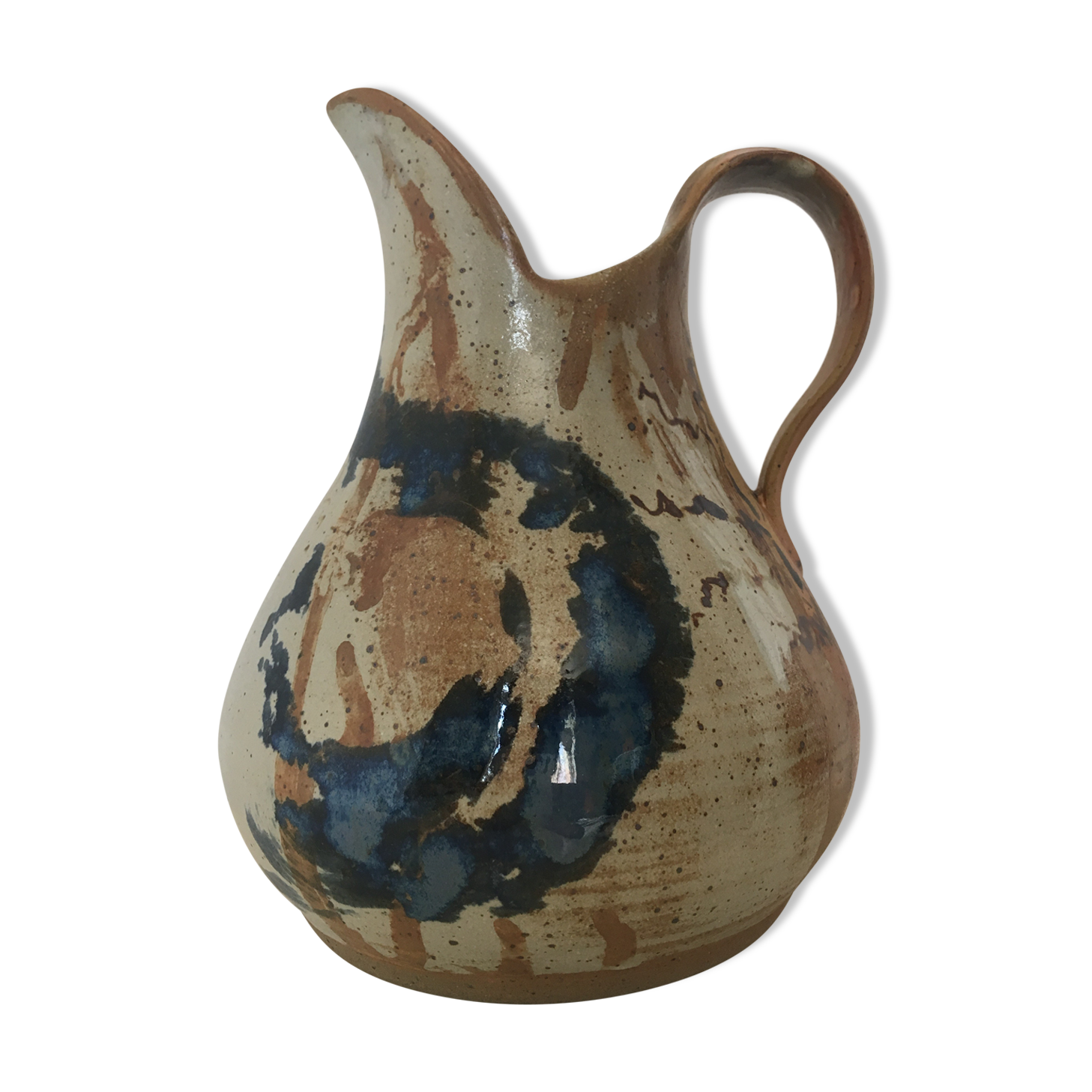 Artisanal pitcher enamelled terracotta