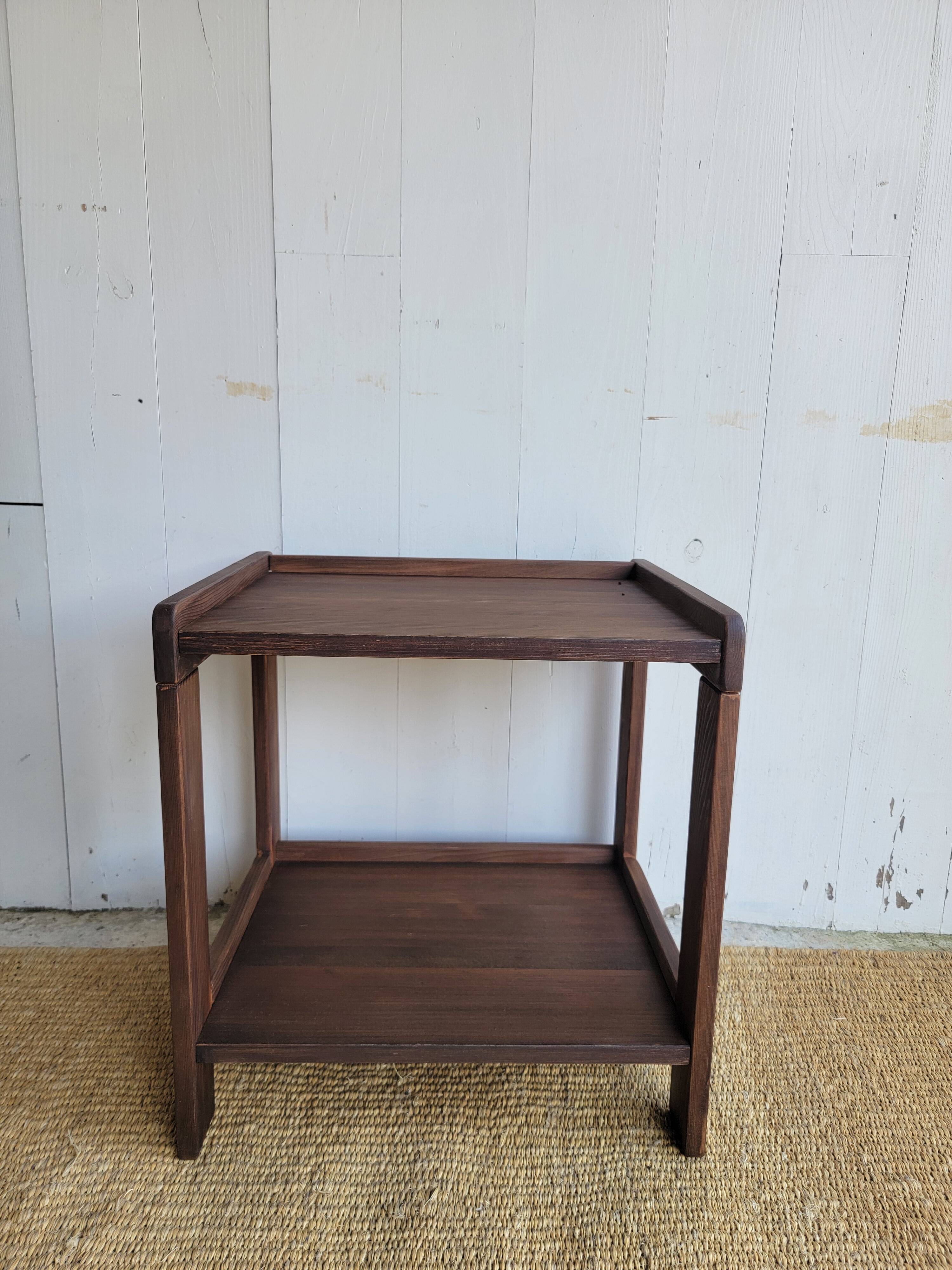 Dark wood bedside table - mid-century modern style