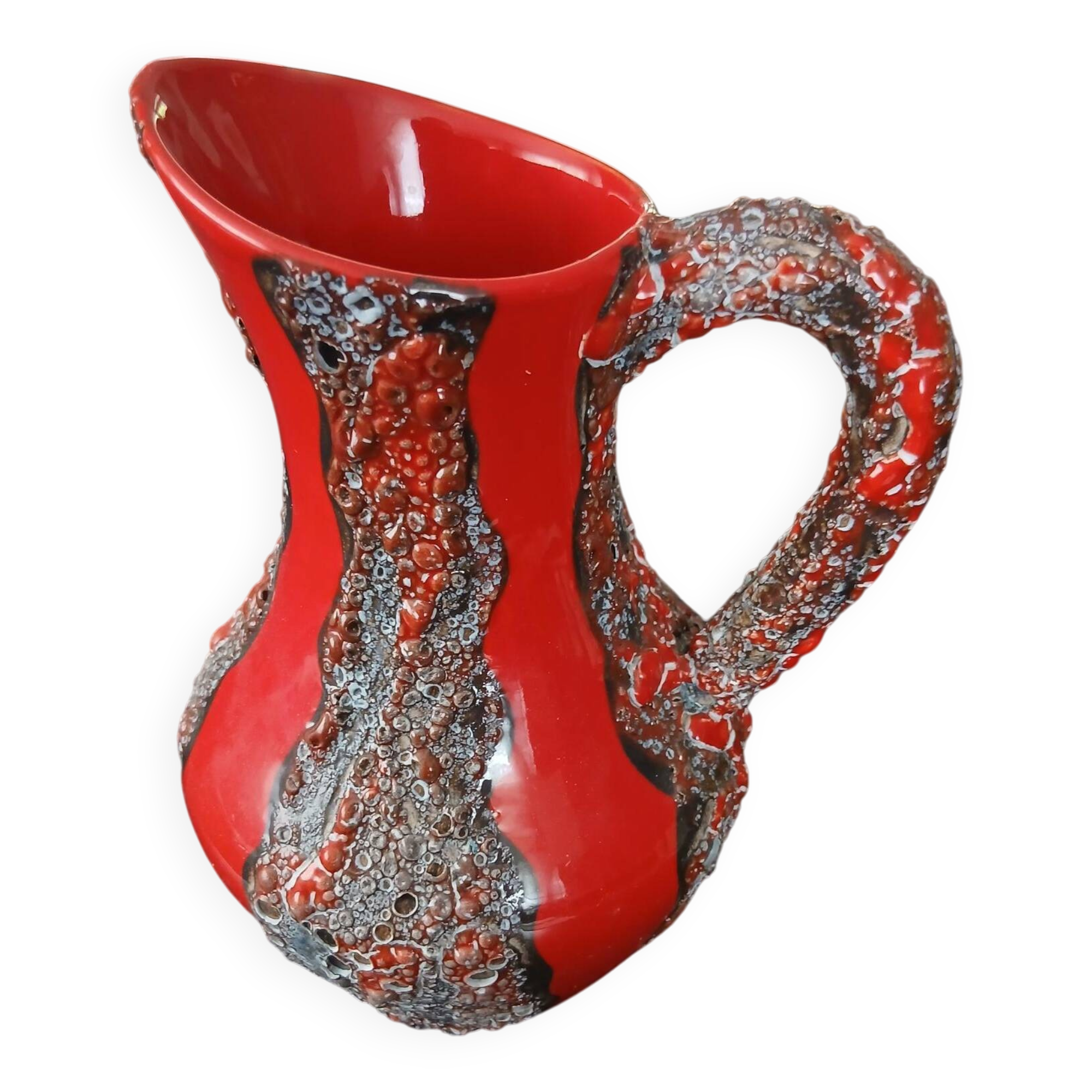 Pichet vintage "west germany pottery fat lava red"