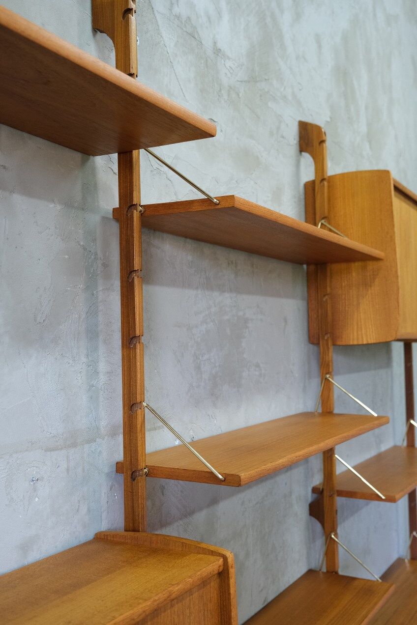 Mid-century modular teak wall unit by john texmon for blindheim mobelfabrik, norway, 1960s