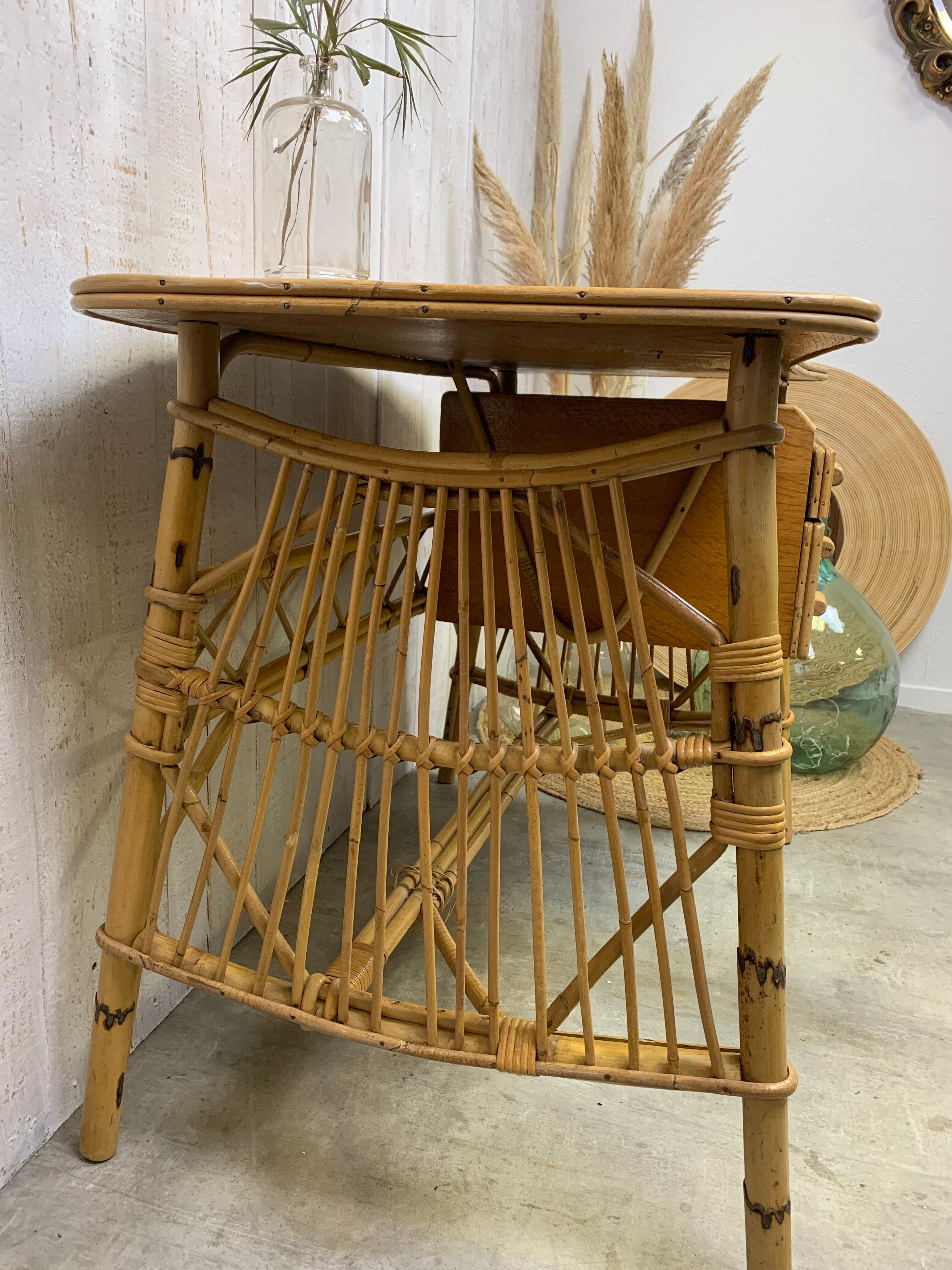 Louis Sognot rattan desk