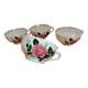 4 vintage cups with a rose pattern