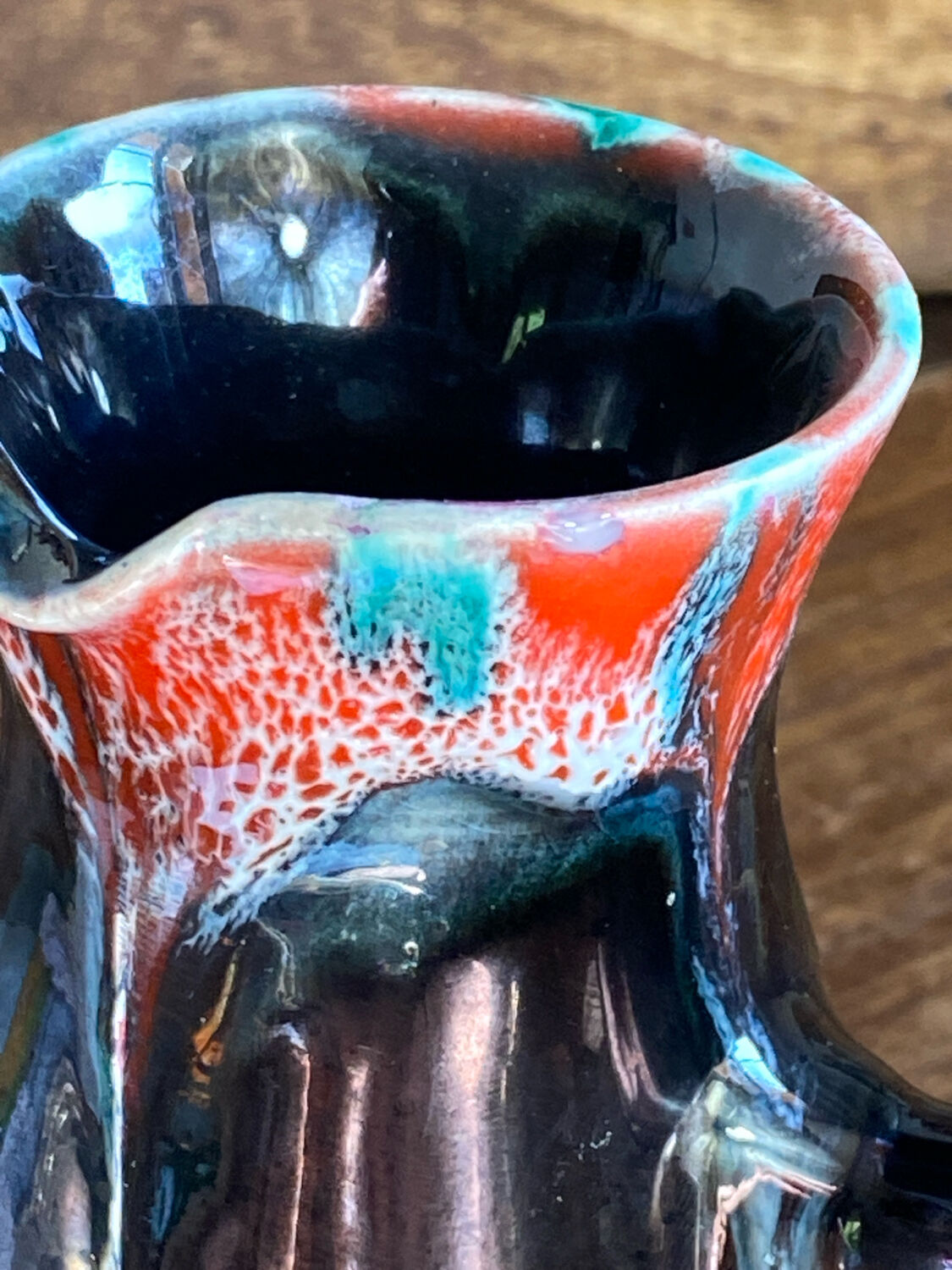 Pitchers and cups, iridescent ceramic, Vallauris