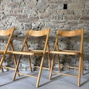 4 folding wooden chairs for Habitat, 1980