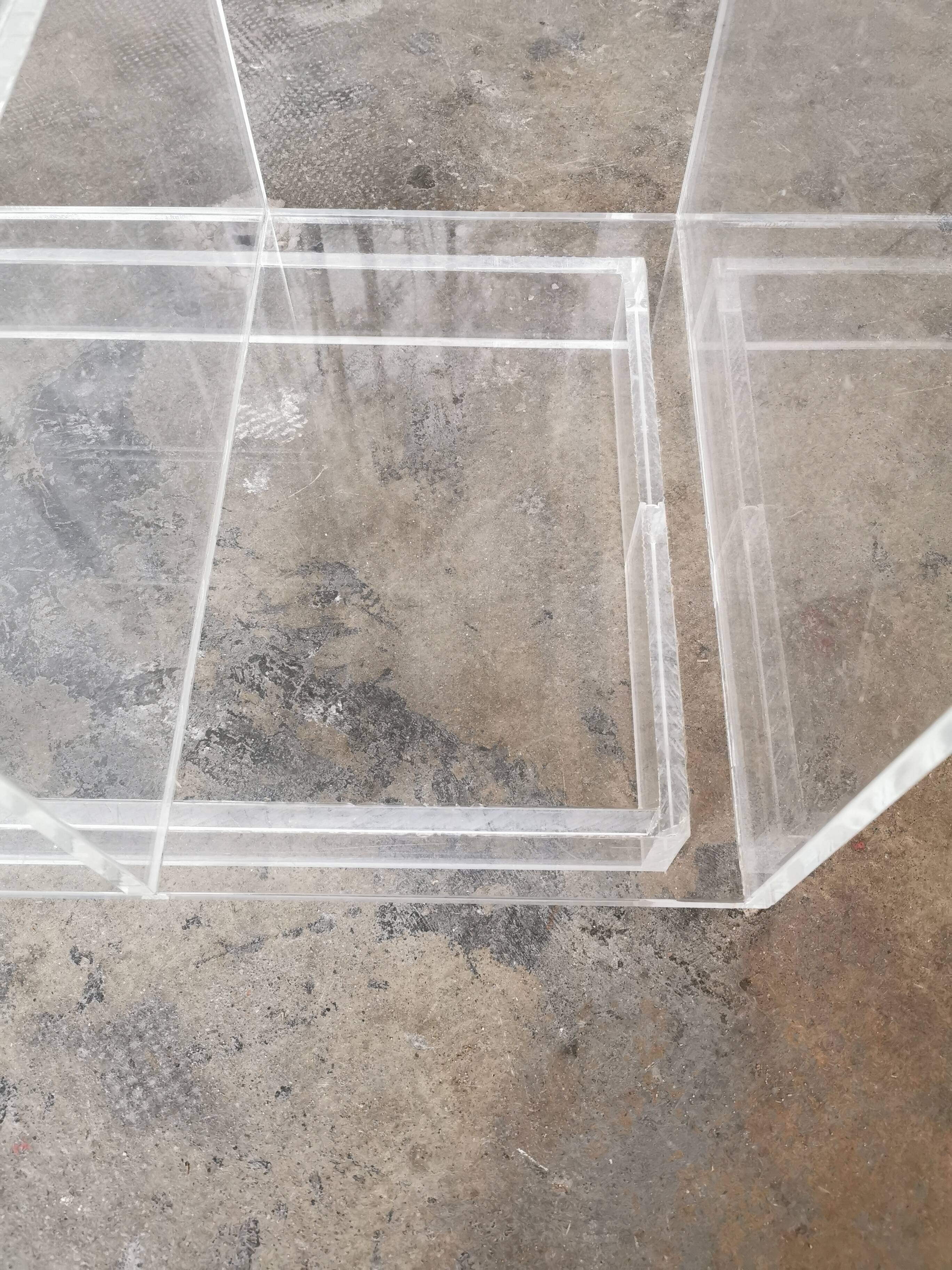 80s plexiglass hi-fi furniture shelf