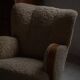 Paire de fauteuils lounge danois Art déco moderne en peau de mouton à laine d'agneau et orme, années 1940