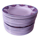 Assiettes art deco en faience : 10 plates et 11 creuses