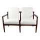 Beautiful vintage double sofa bench from the 70s - ivory boucle