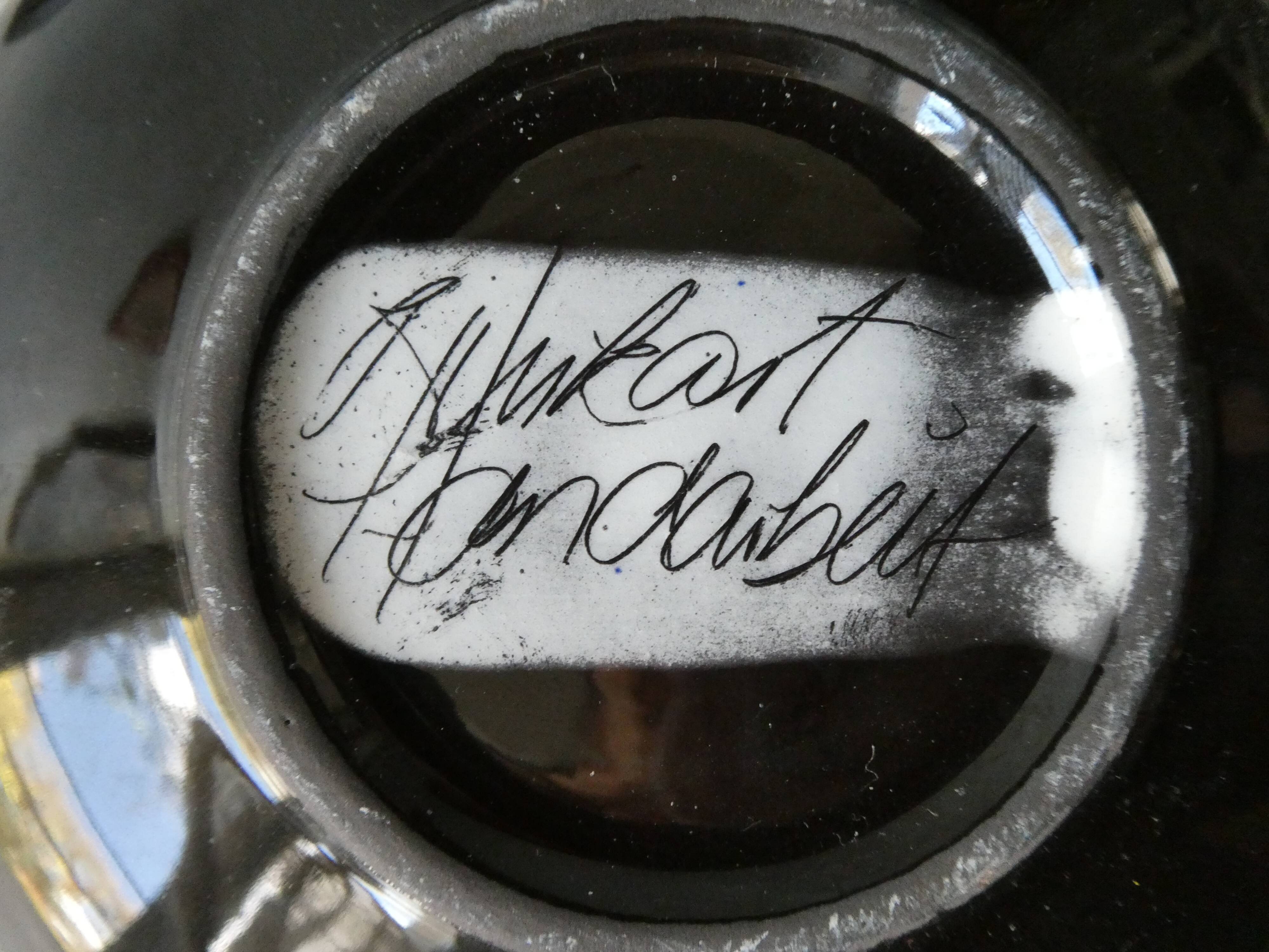 Pair of ceramic cups, signed Burkart, 50 years