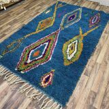 Teal blue Moroccan rug 150/250cm