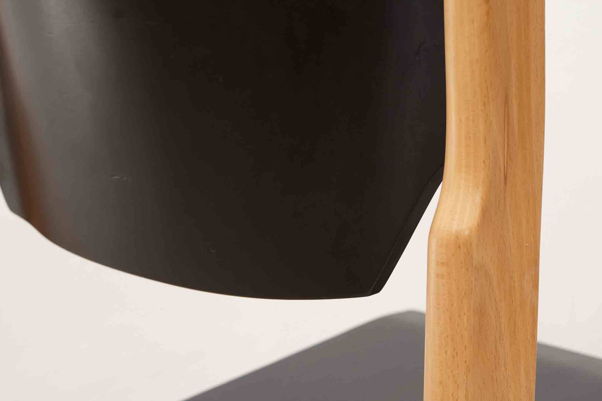 Scandinavian black and beech chair