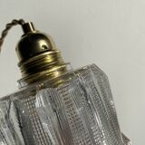 Pair of Art Deco pendant lights in molded pressed glass