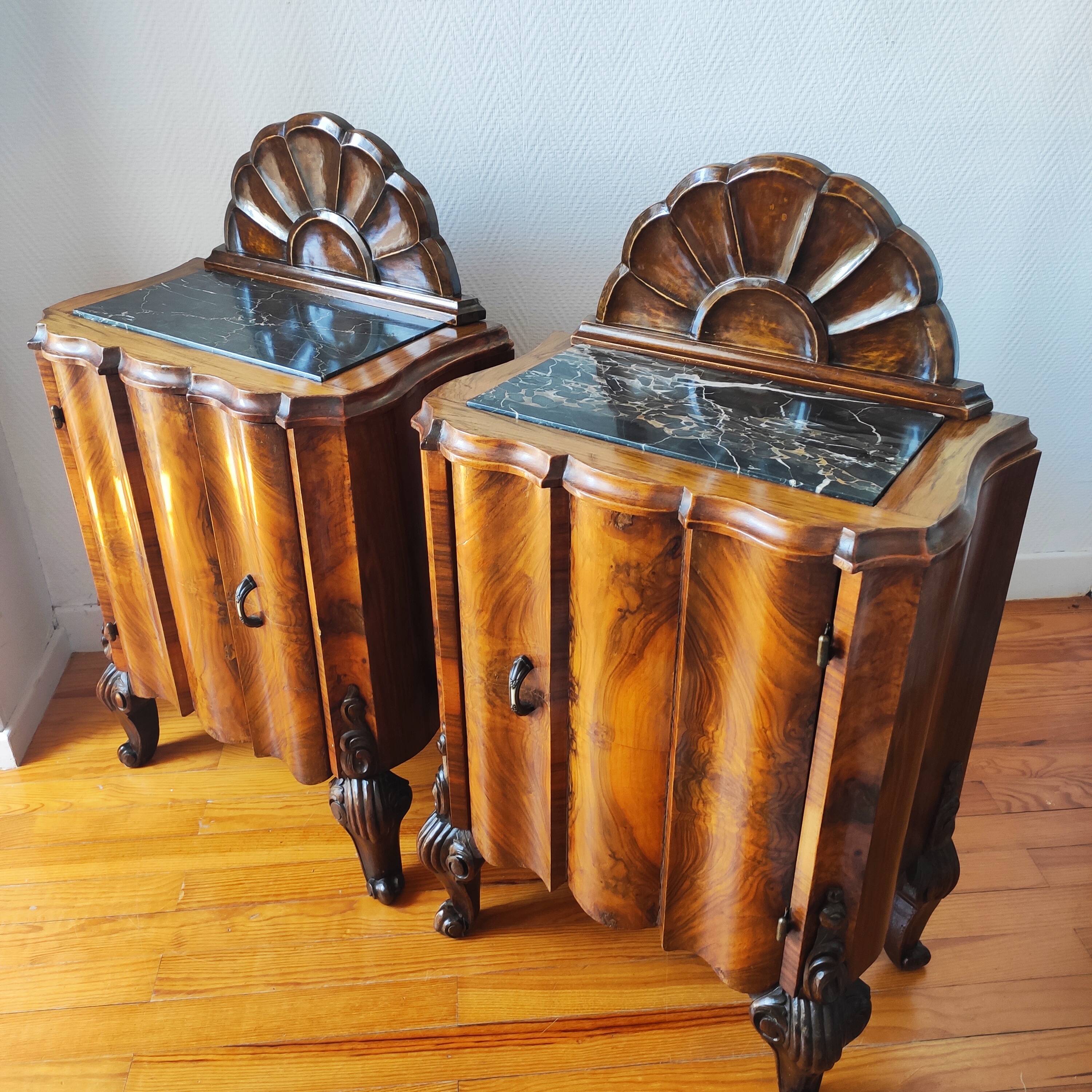 Pair of Italian Art Deco bedside tables