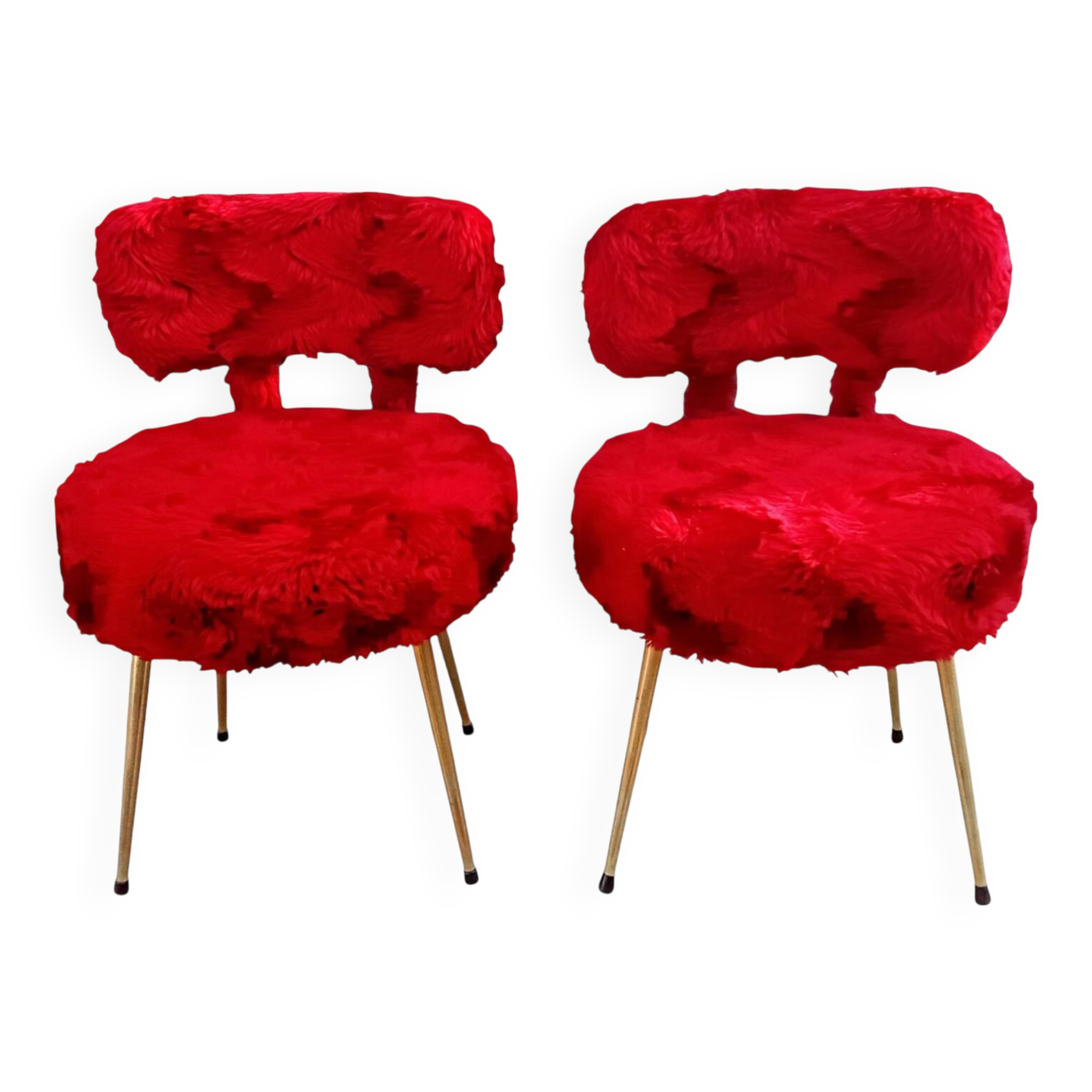 Pair of Pelfran furry chairs 1970