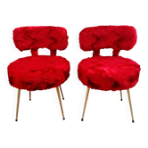Pair of Pelfran furry chairs 1970