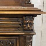 Gothic walnut sideboard with marble top, early 20th century