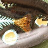 Fish dish, 1950s, in Vallauris ceramic, signed Humblot