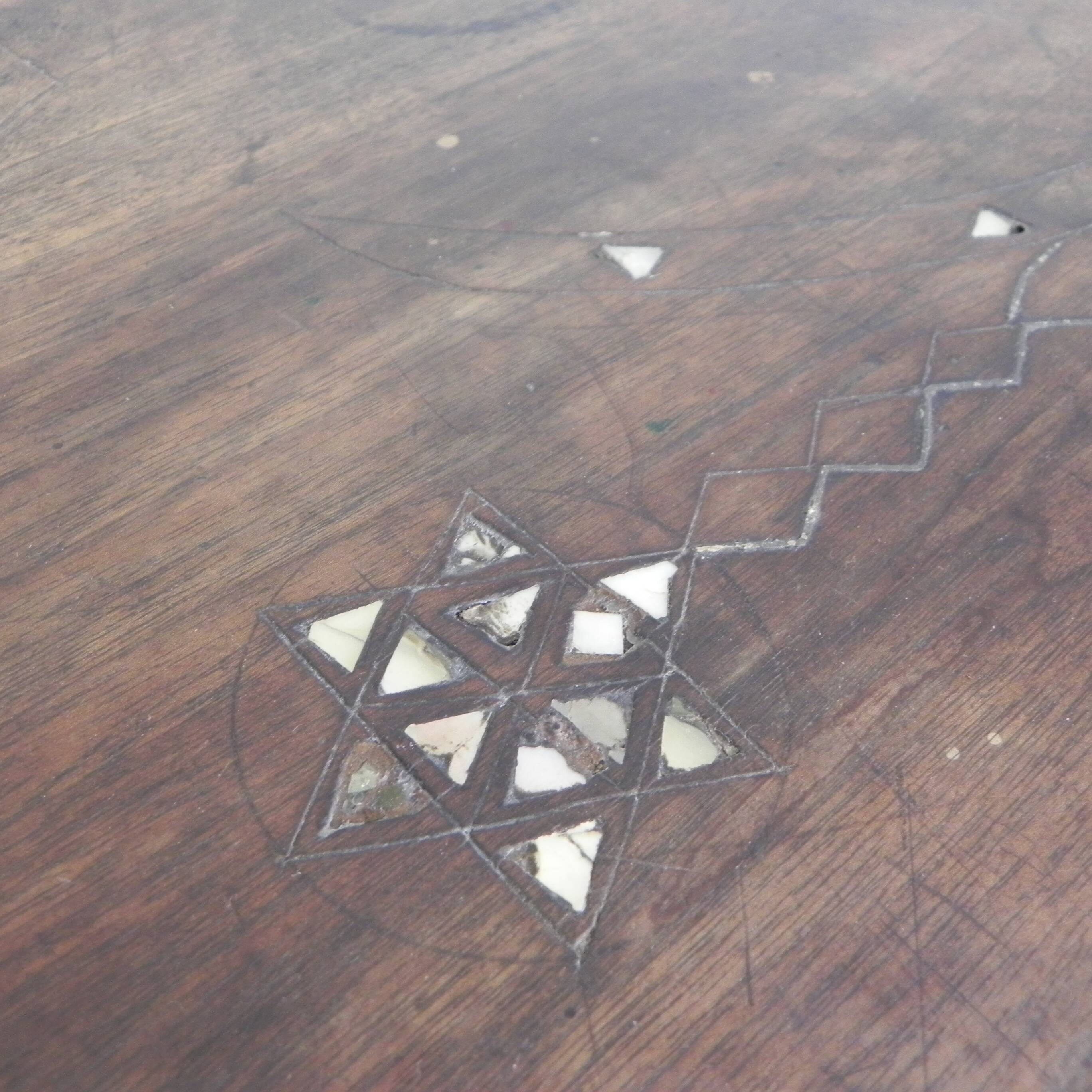 19th century Syrian wedding chest with mother of pearl inlay