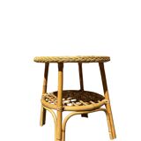 Vintage rattan and wicker coffee table